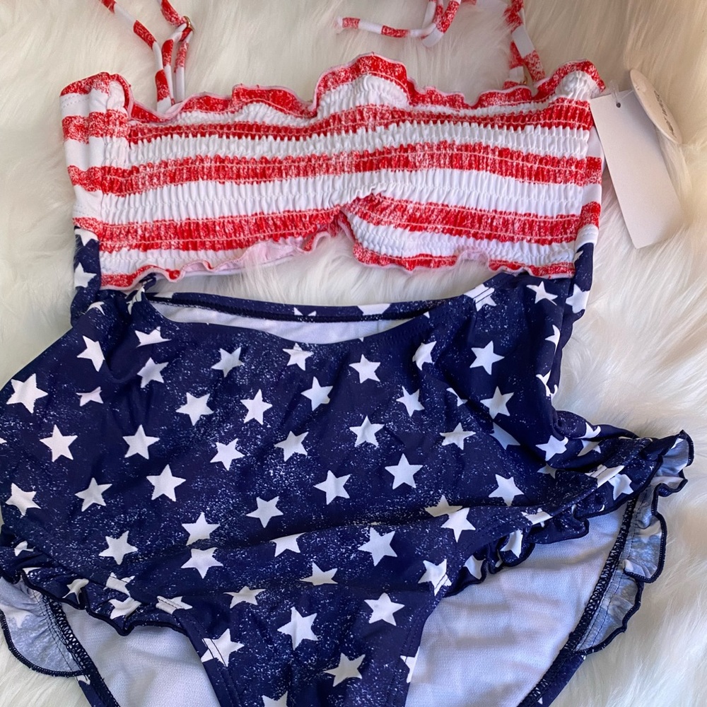 HOT WATER American Flag Monokini Bikini Swim Suit NWT B16-27